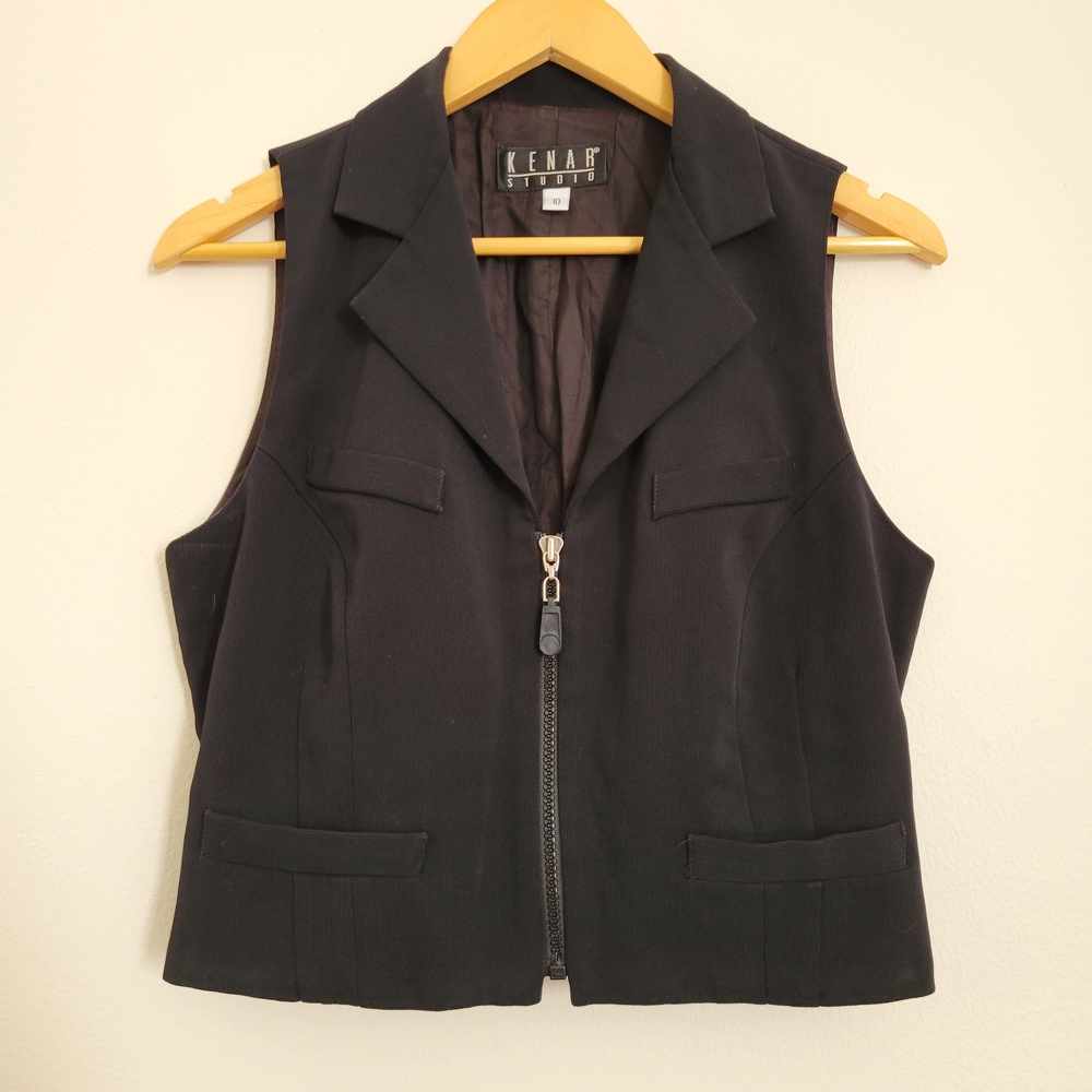 Vintage Kenar Studio Vest with Zip Front Size 10